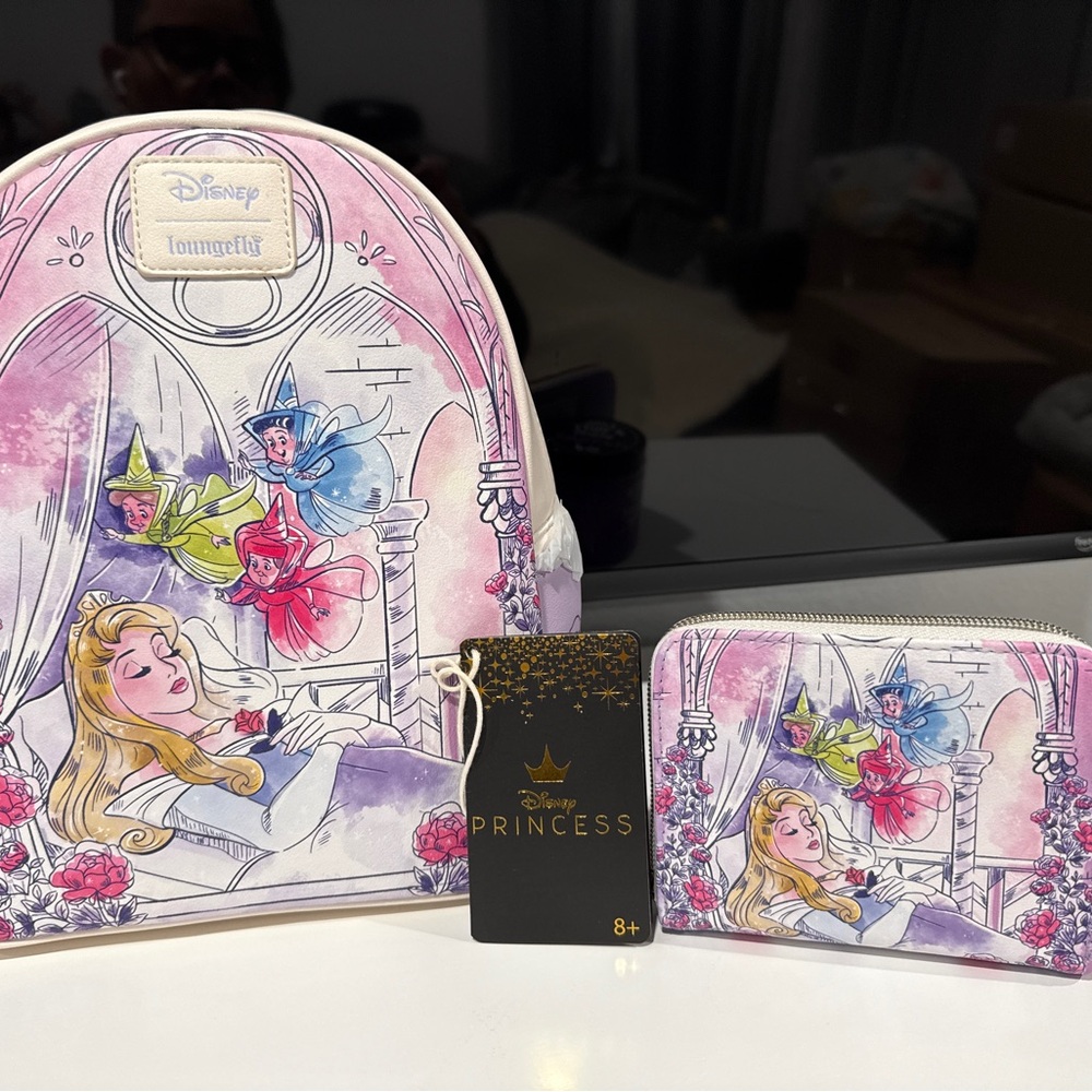 Disney Loungefly Princess Backpack and Wallet Set